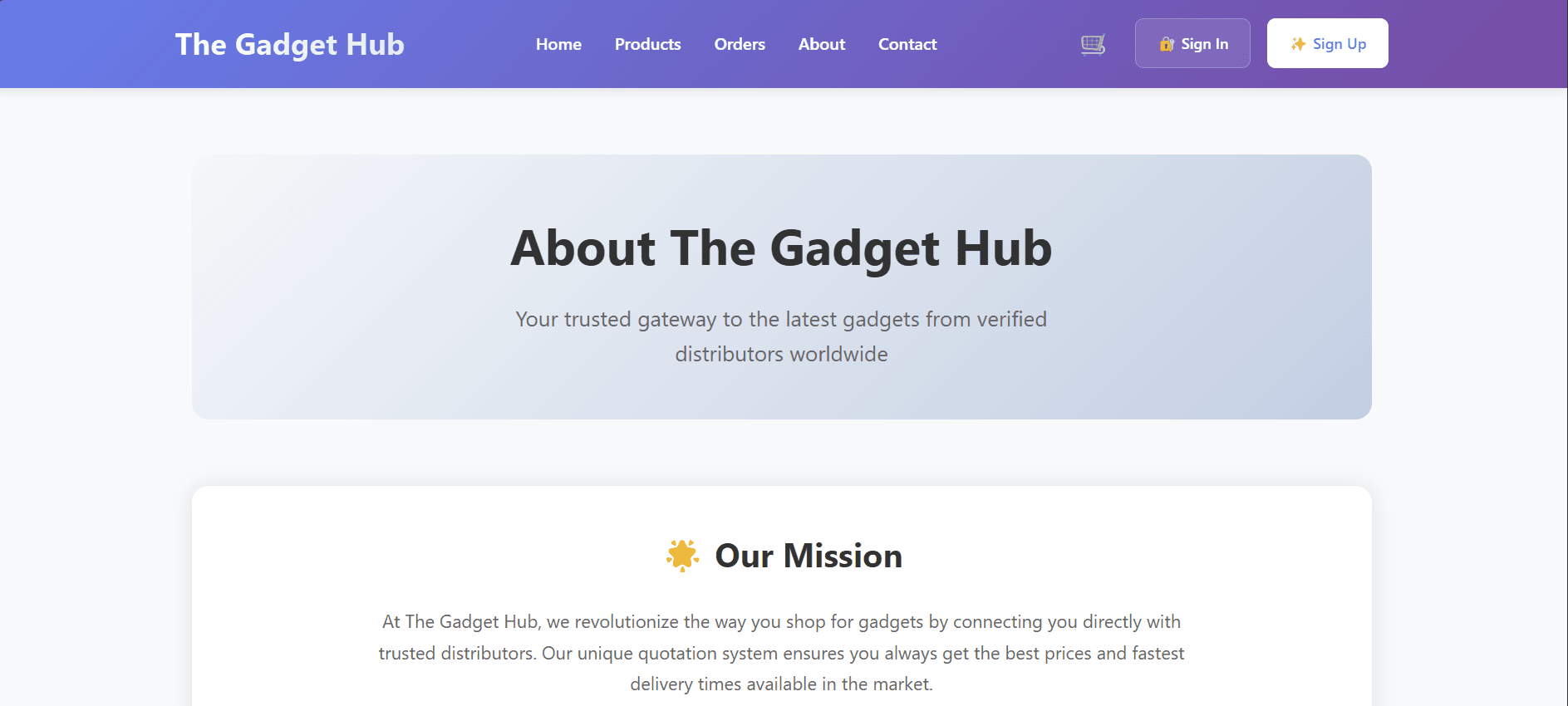 Gadget Hub – Mobile & Electronics E-Commerce Platform — project screenshot