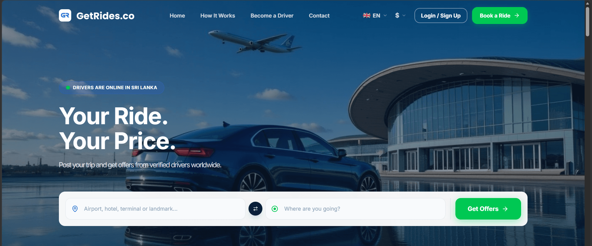 GetRides.co – Ride Marketplace Platform — project screenshot