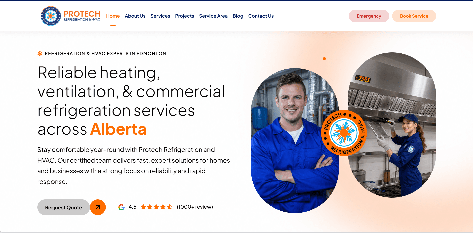 ProTech HVAC & Refrigeration — project screenshot